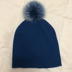 Cashmere fur Pom beanie